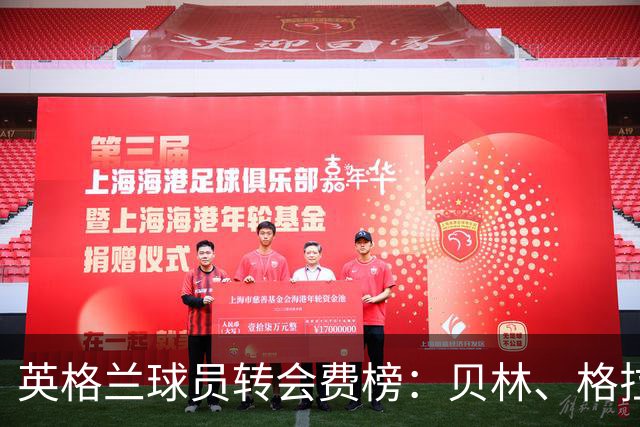 英格兰球员转会费榜：贝林、格拉利什、赖斯前三，戈登位列第7